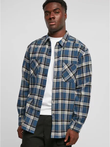 Urban Classics Srajca Lake kremna / nebeško modra / črna bela