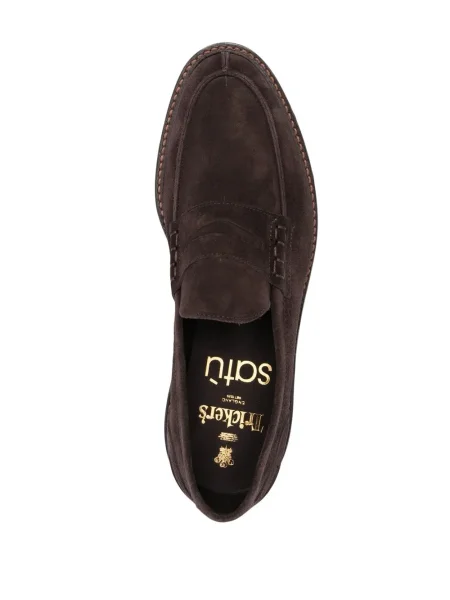 Pantofi loafer Tricker's din piele de căprioară maro