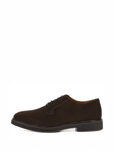 Pantofi derby Boggi Milano din piele de căprioară maro