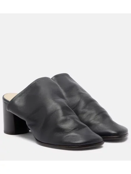 Papuci tip mules Lemaire din piele negru