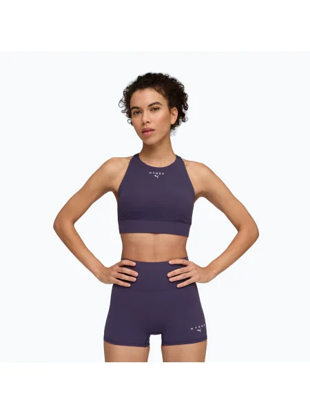 Спортен сутиен PUMA Hyrox Shapeluxe High Neck purple виолетово