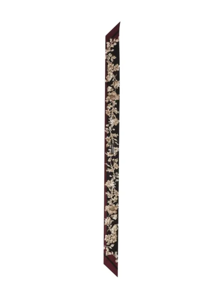 Fular Dolce & Gabbana de mătase cu model floral cu imagine maro