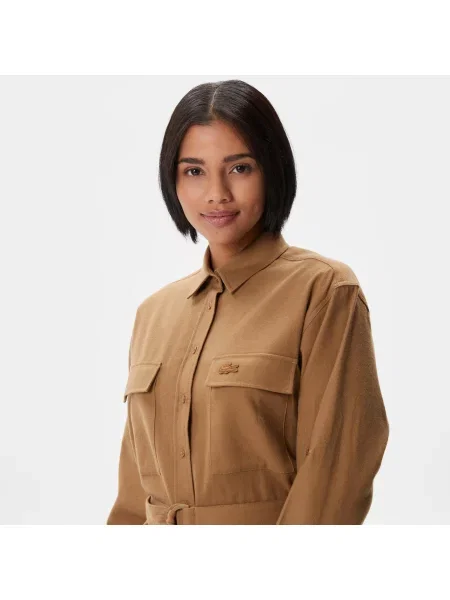 Lacoste Sukienka Lacoste beżowa