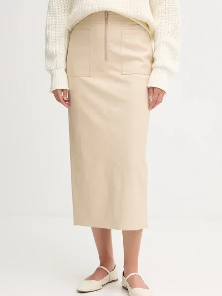 Marc Aurel fustă midi drept bej