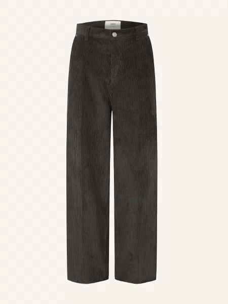 Ami Paris Spodnie Sztruksowe Regular Fit grau