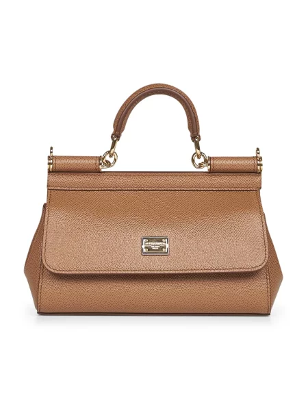 Torebka Dolce And Gabbana skórzana brązowa