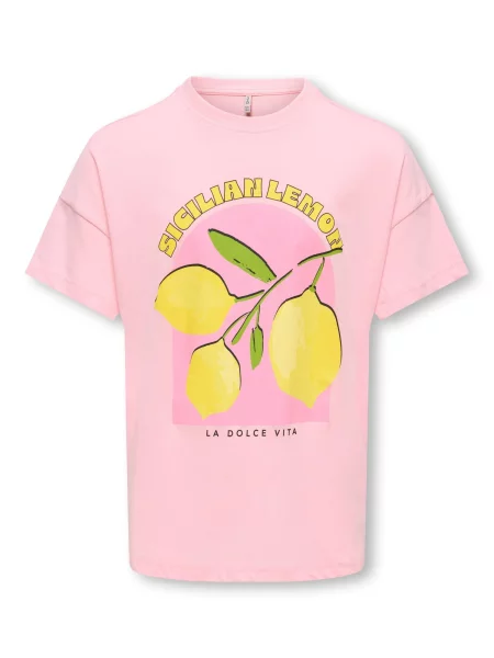 ONLY GIRLS Tricou KOGLimone / verde / roz / roz deschis galben