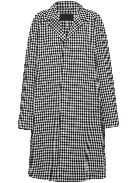 Карирано палто Prada бяло