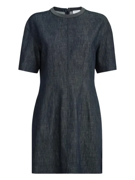 Rochie din denim Brunello Cucinelli de costum albastru