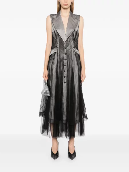 Rochie Quetsche din tul gri