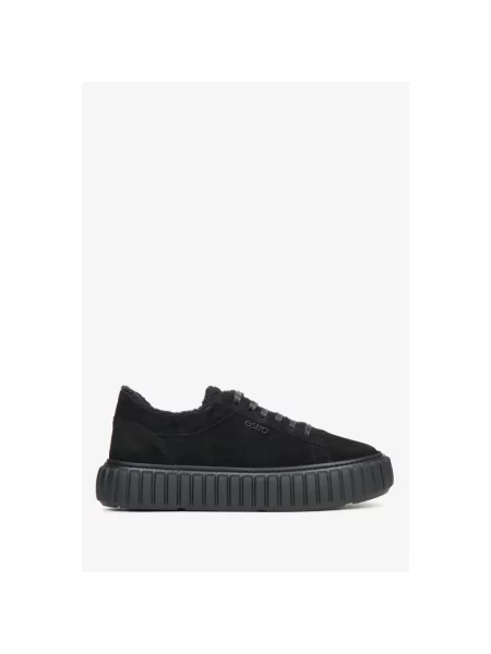 Велюровые кеды Estro черные