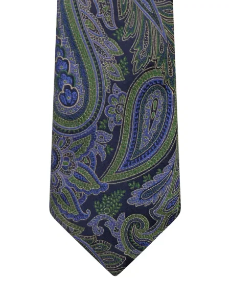 Cravată Etro cu model paisley albastru