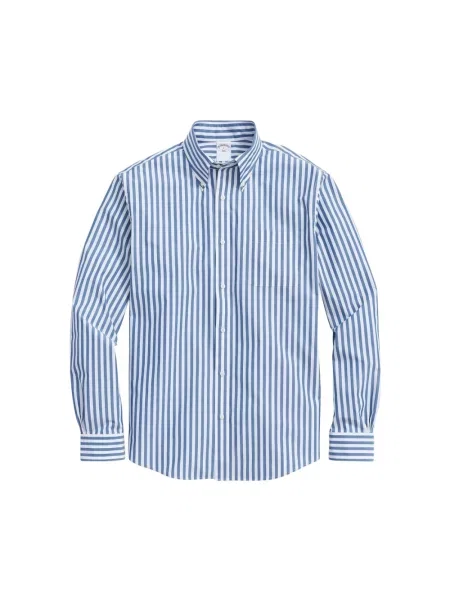 Koszula Brooks Brothers w paski z paskiem niebieska