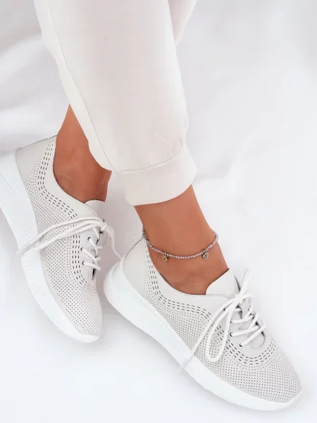 Usnjene sandali Vinceza bela