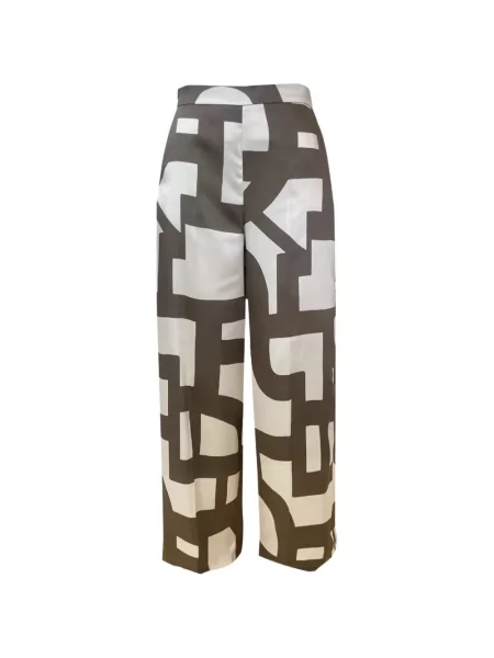 Pantaloni palazzo Marella cu imagine cu imprimeu geometric gri