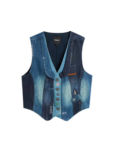 Desigual Vestă / marin / denim albastru