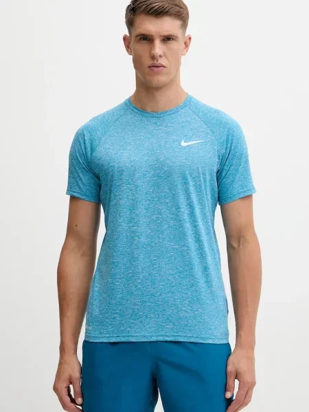 Тениска за трениране Nike с меланжов десен синьо