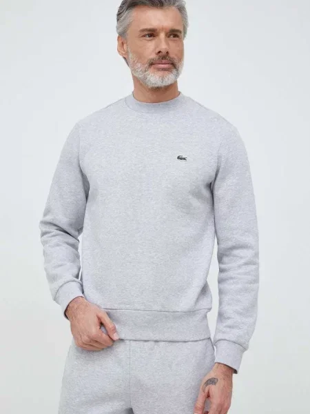 Lacoste mikina pánska s bavlnou sivá