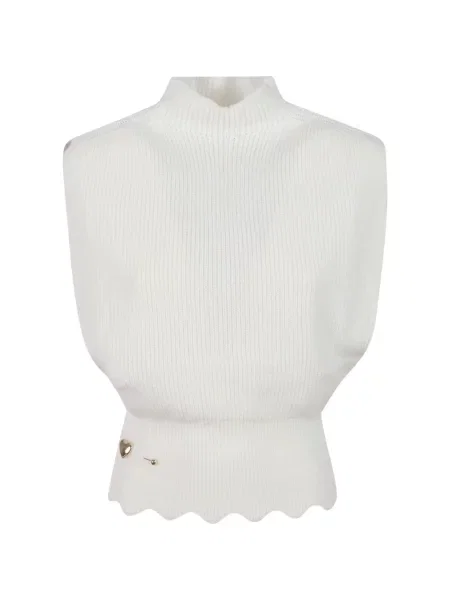 Vestă Twinset cu motiv cu inimi alb