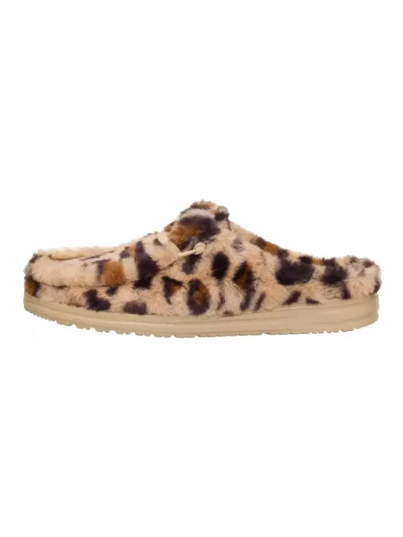 HeyDude Kapcie Wendy Slipper Leo Fur czarne