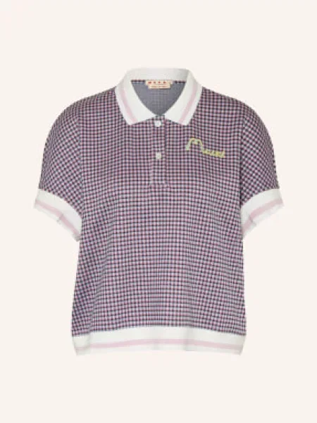 Marni Jerseyové Polo Tričko růžová černá bílá