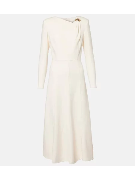 Satynowa sukienka koktajlowa Roland Mouret garniturowa biała