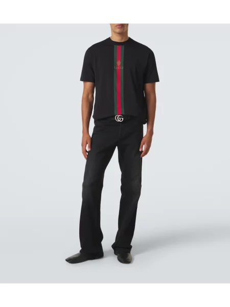 Tricou Gucci cu dungi negru