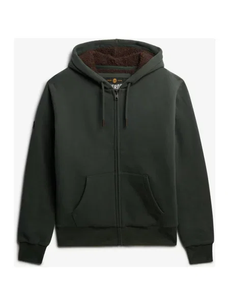 Bluza z kapturem Superdry Borg Lined Full Zip ciemny S zielony