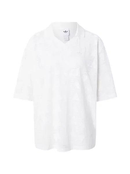ADIDAS ORIGINALS Tricou LACE FOOTBALL' alb
