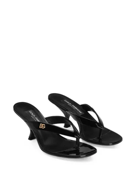 Kožené lakované kalhotky string Dolce & Gabbana černé