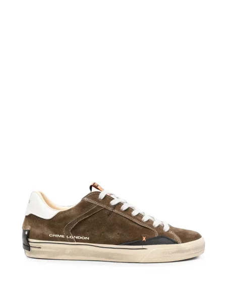 Sneakerși Crime London din piele de căprioară maro