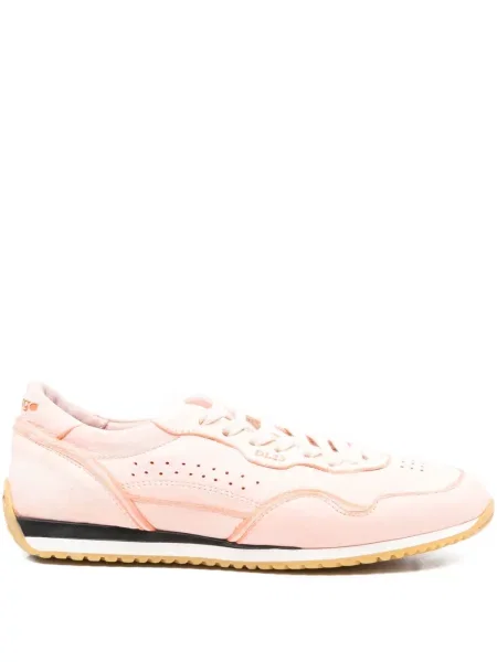Sneakers Lemargo με κορδόνια με δαντέλα ροζ