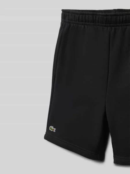 Szorty dresowe o kroju regular fit z mieszanka bawełny Lacoste czarne