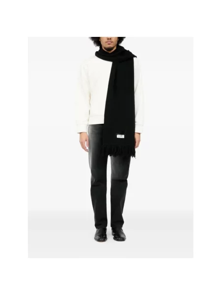 Maison Margiela szalik z wełną gładki czarny