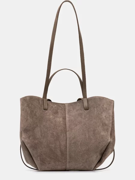 Answear.LAB Geantă shopper pentru femei din piele gri