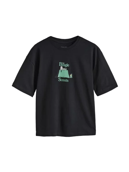 Next Tricou verde jad / negru alb