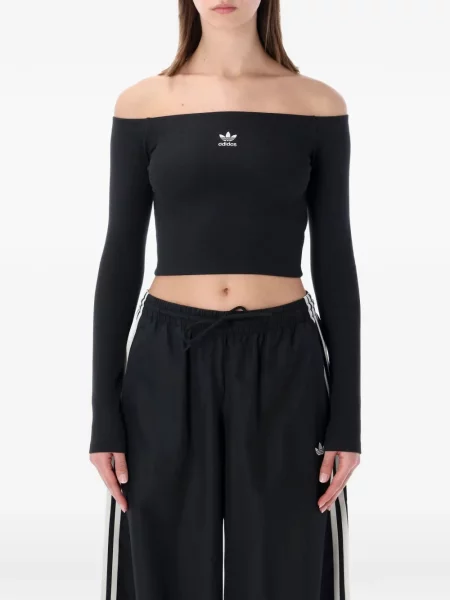 Tricou Adidas lung cu dungi negru