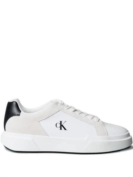Sneakerși Calvin Klein Jeans cu autograf alb