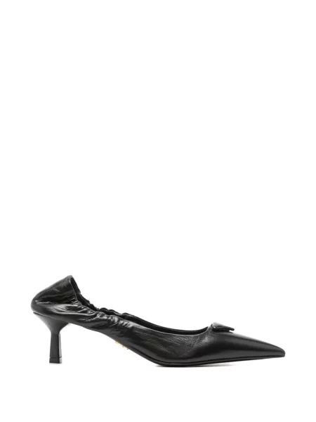 Pantofi cu toc Prada cu volane negru