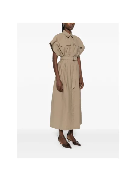 Sukienka maxi Brunello Cucinelli brązowa