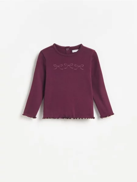 Reserved Tricou cu adaos de violet-închis violet