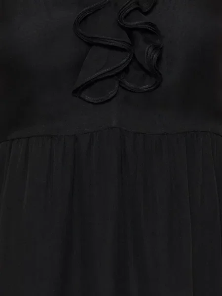 Μεταξωτή μίνι φόρεμα Gucci με βολάν α-γραμμή μαύρο
