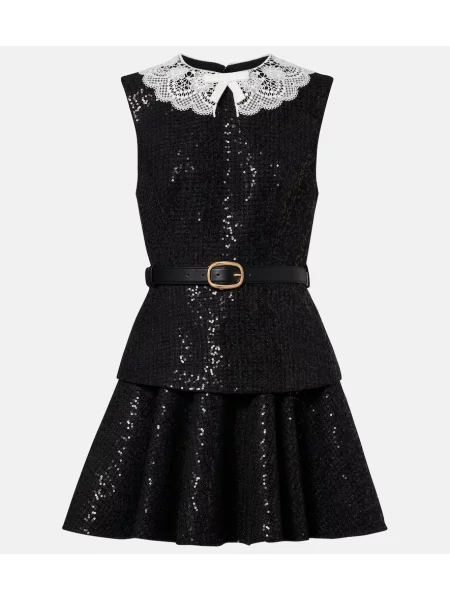 Cu centură rochie Self-portrait negru