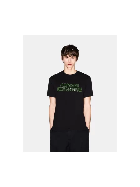 ARMANI EXCHANGE Tricou verde deschis negru