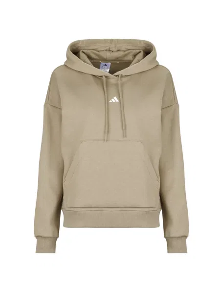Majica s kapuljačom Adidas s autogramom smeđa