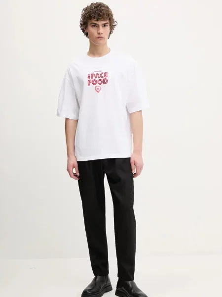 Μπλουζάκι Fiorucci Space Food Print Relaxed Fit T-Shirt ανδρικό άσπρο λευκό