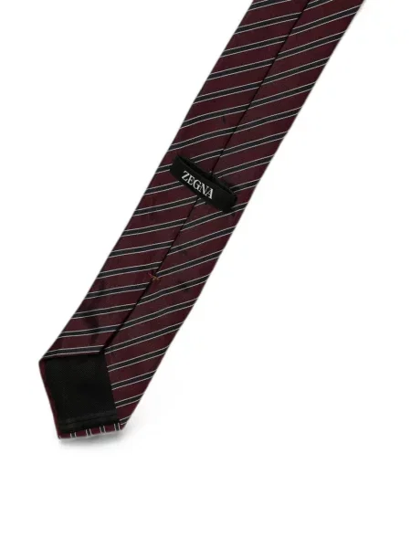 Cravată Zegna de mătase cu dungi roșu