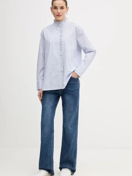 Bluza Tommy Hilfiger poplin modra