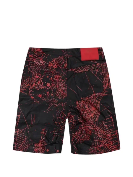 Pantaloni scurți Sp5der din piele negru