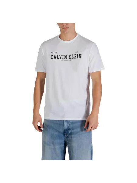 Calvin Klein Jeans Tricou Coll Word Graphic alb
